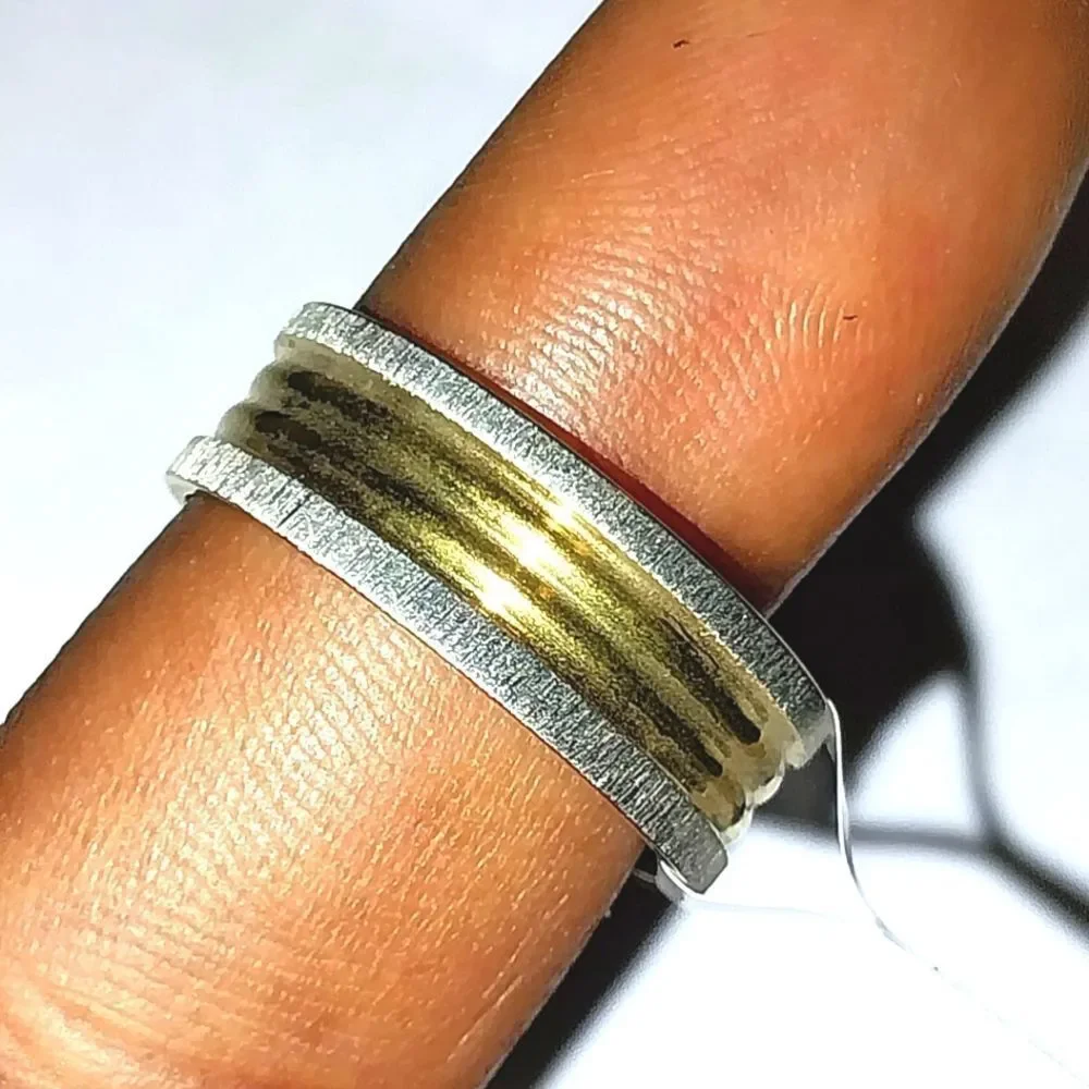 Stainless steel wide band hypoallergenic nickel free Men's ring sz 9
